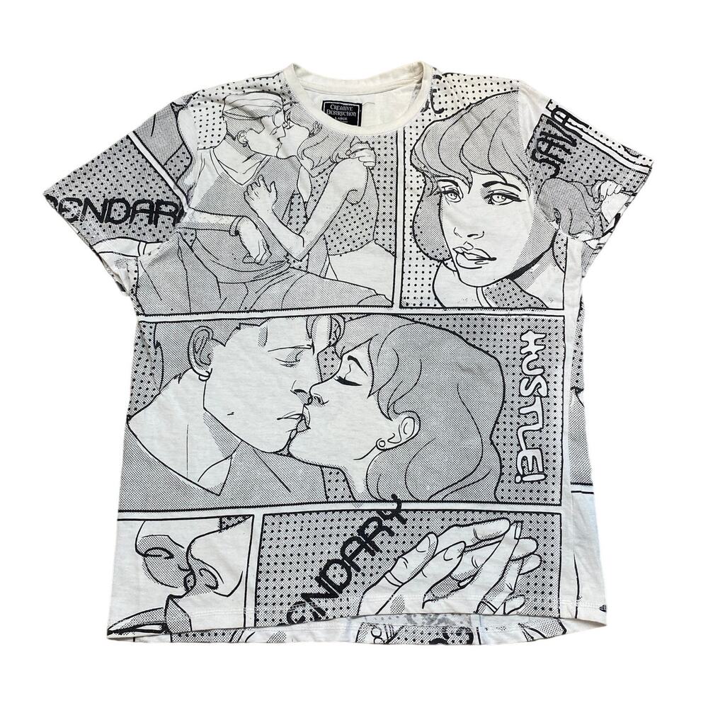 Rare Creative Destruction Pop Art AOP T Shirt Men's Large